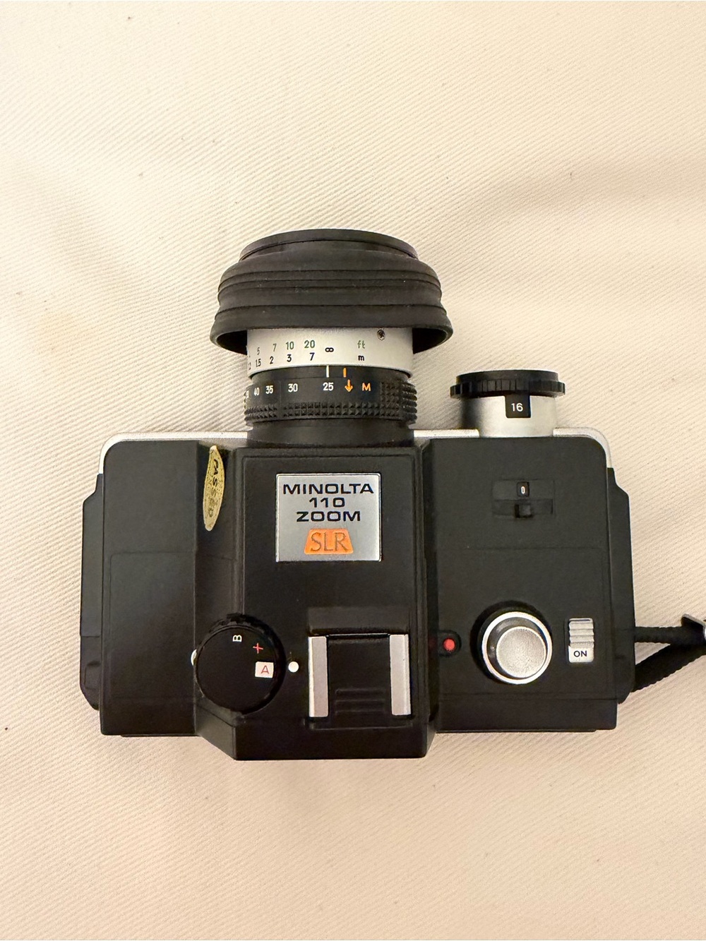 Vintage Minolta 110 Zoom SLR with Leather Bag and Strap